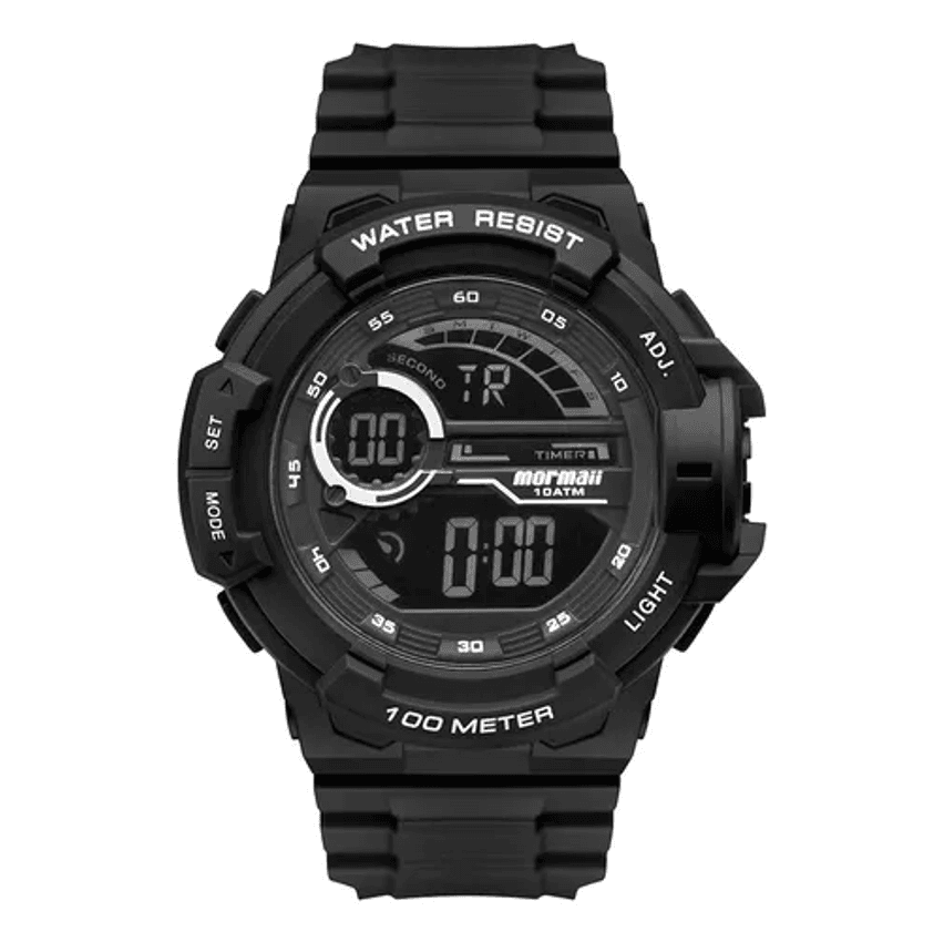 Relógio Masculino Digital Mo3660ab/8p Preto 10ATM Mormaii