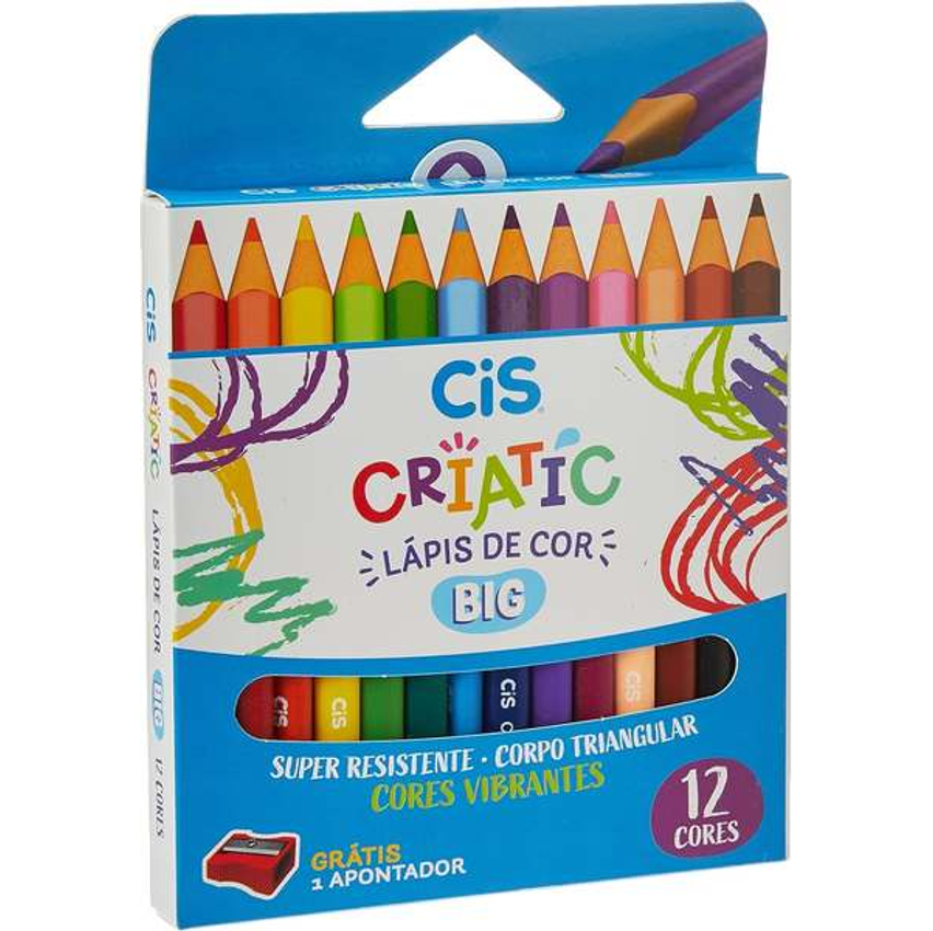 Lápis de cor Jumbo Criatic 12 cores 76.3700 Cis