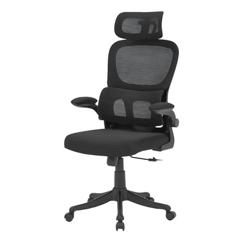 Cadeira Escritório Ergonômica B500 Luvinco Cor Preto Com Suporte Lombar Estofado Mesh