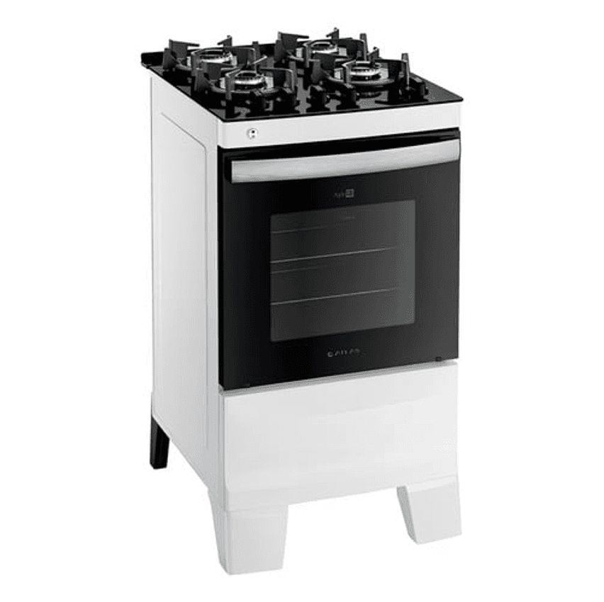Fogão 4 Bocas Branco Com Mesa De Vidro Atlas Agile Up Bivolt