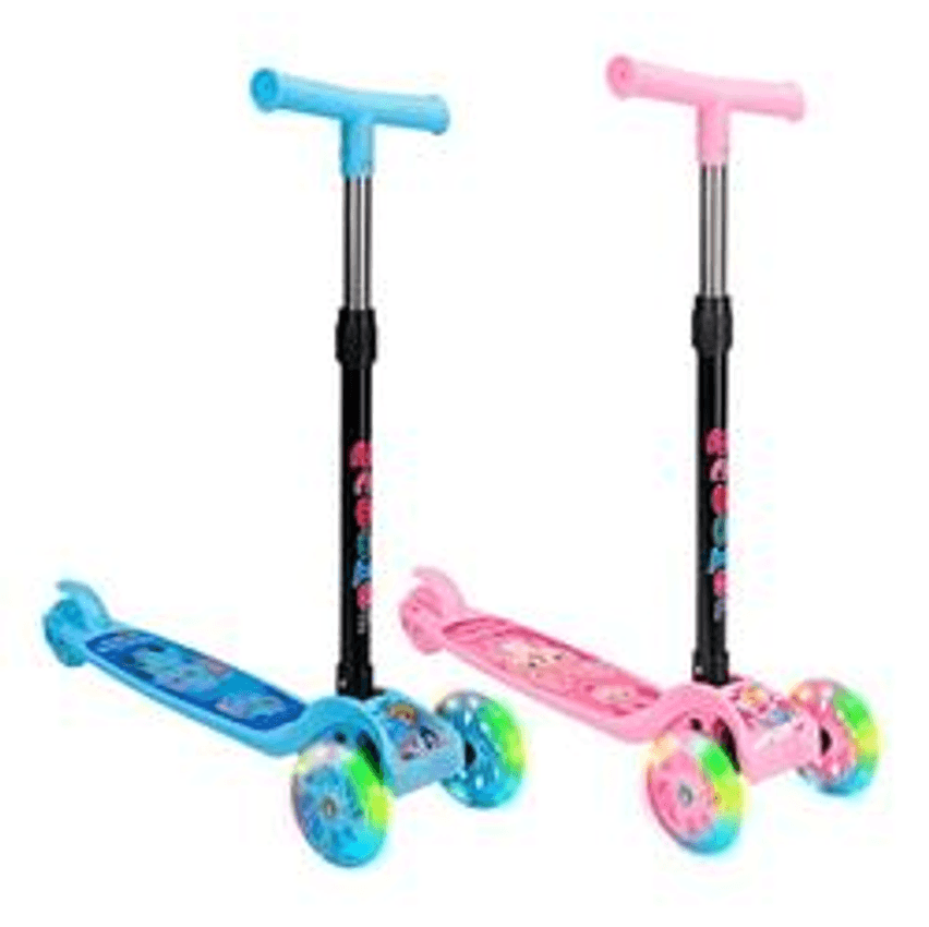 Patinete Infantil 3 Rodas De Led Dobrável Scooter Crianças Cor Azul