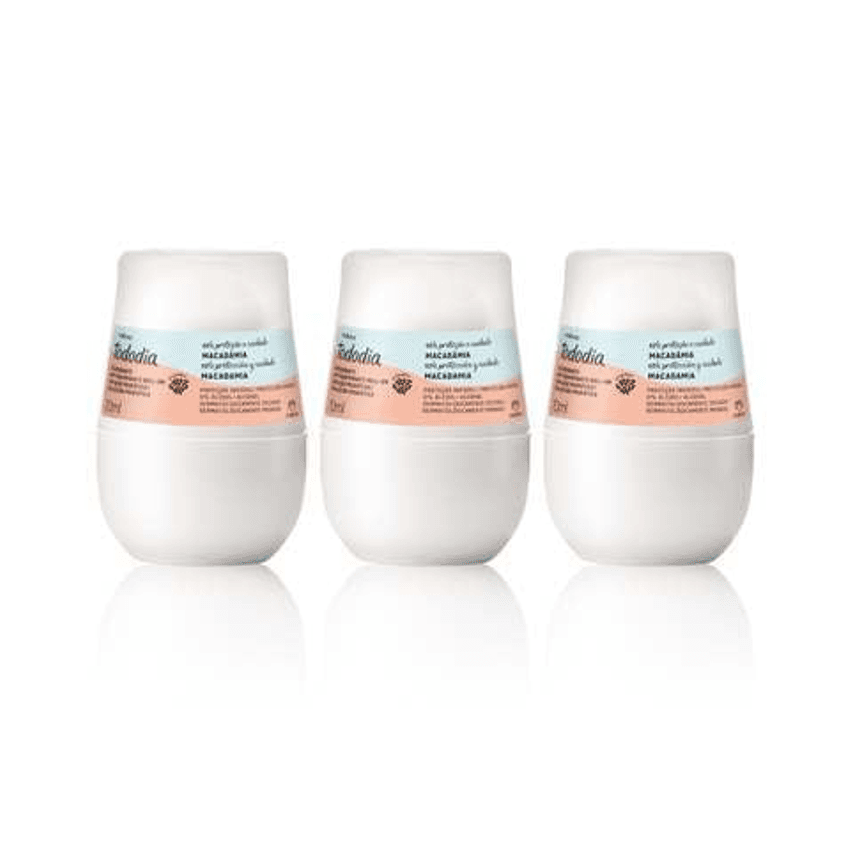 Kit Desodorante Antitranspirante Roll-on Tododia Macadâmia (3 unidades)