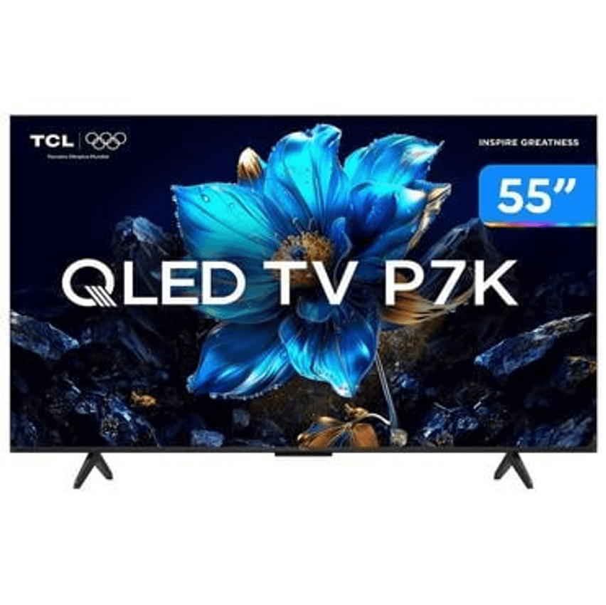 Smart Tv 55" Tcl 4k Uhd Qled 55p7k Google Tv Aipq Google Assistente 3 Hdmi 1 Usb