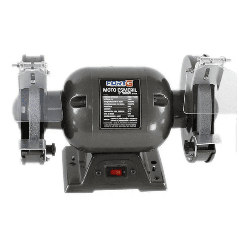 Motor Esmeril De Bancada 6 Polegadas 360w 1/2cv Bivolt 2 Rebolos FortG de bancada