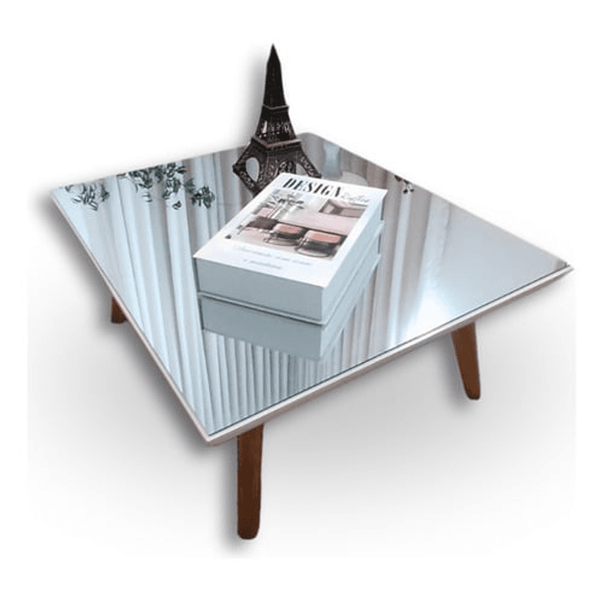 Demoglass mesinha de centro de sala retro cor off-white