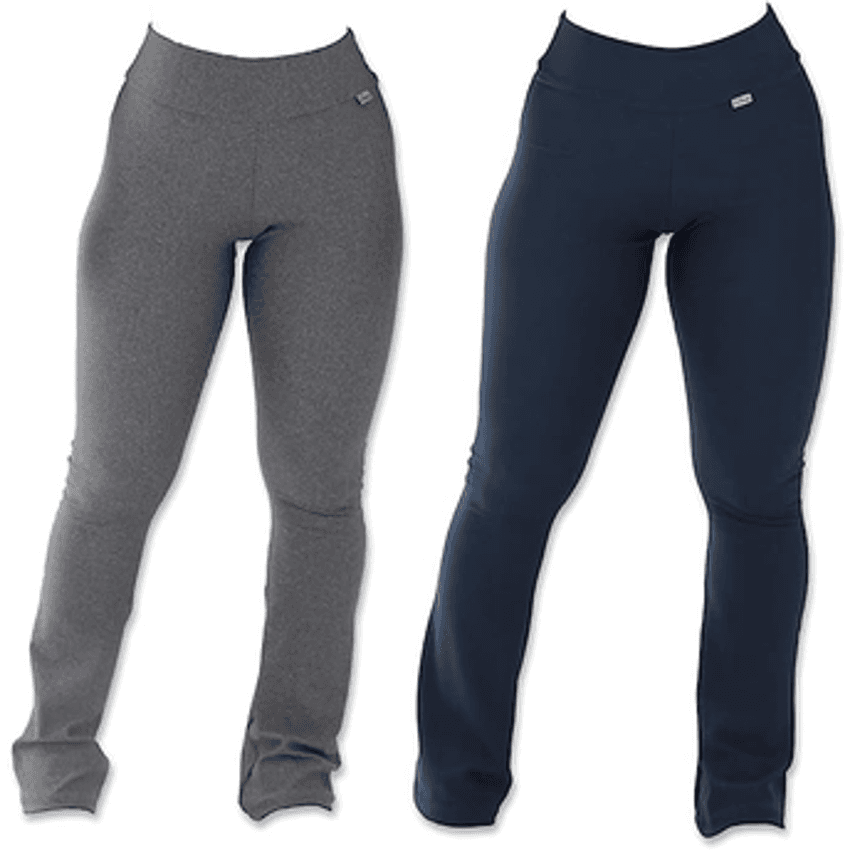 Kit Com 2 Leggings Feminina Flare Suplex Peluciada Cós Alto Click Mais Bonita