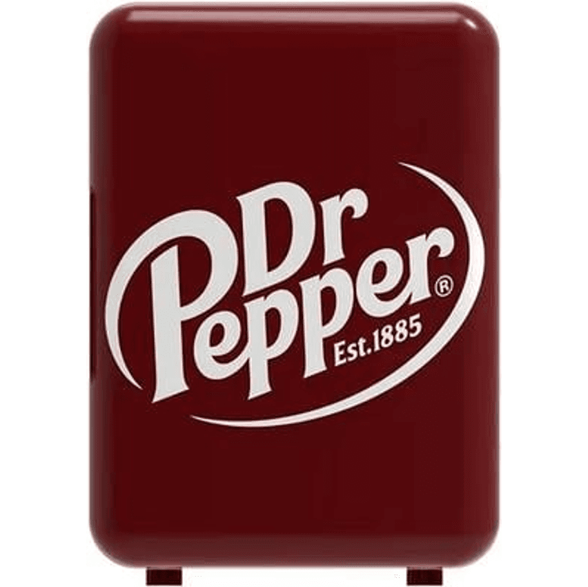 CURTIS MIS135DRP DR. Pepper Mini refrigerador de geladeira pessoal compacto portátil, capacidade de 4 litros, 6 latas, maquiagem, cuidados com a pele, sem freon e ecológico, marrom