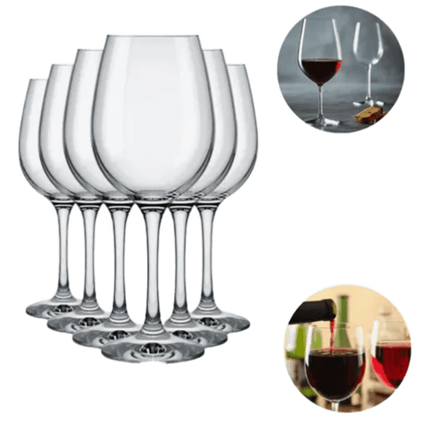 Jogo 6 Taças Vinho Tinto 450ml Cristal Titanium Gastro