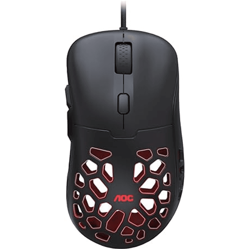 Mouse Gamer AOC GM510 ULTRALEVE 58g 16.000 DPI Pixart 3389 RGB 6 botões Macro Manager
