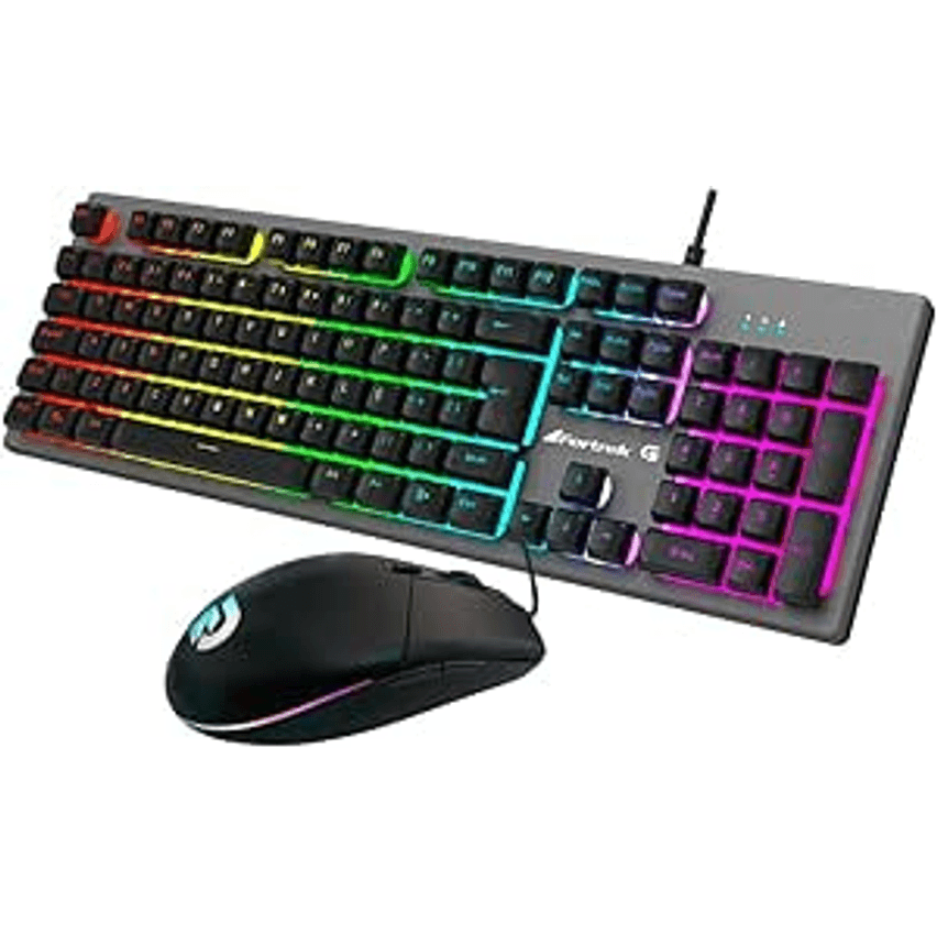 Kit Teclado + Mouse Gamer 6400 DPI Ranger RGB Rainbow Grafite Fortrek