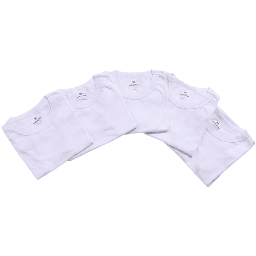 Kit Camiseta Hering Básica Feminina 5 Peças - Branco