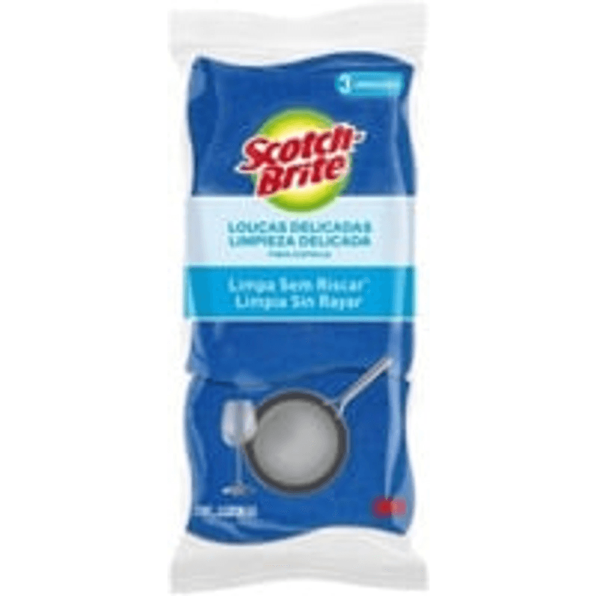 Esponja Scotch Brite Não Risca c/3 Azul