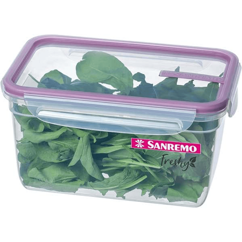 Sanremo - Pote Plástico Hermético de 2 Litros e Tampa com Travas, Linha Freshy