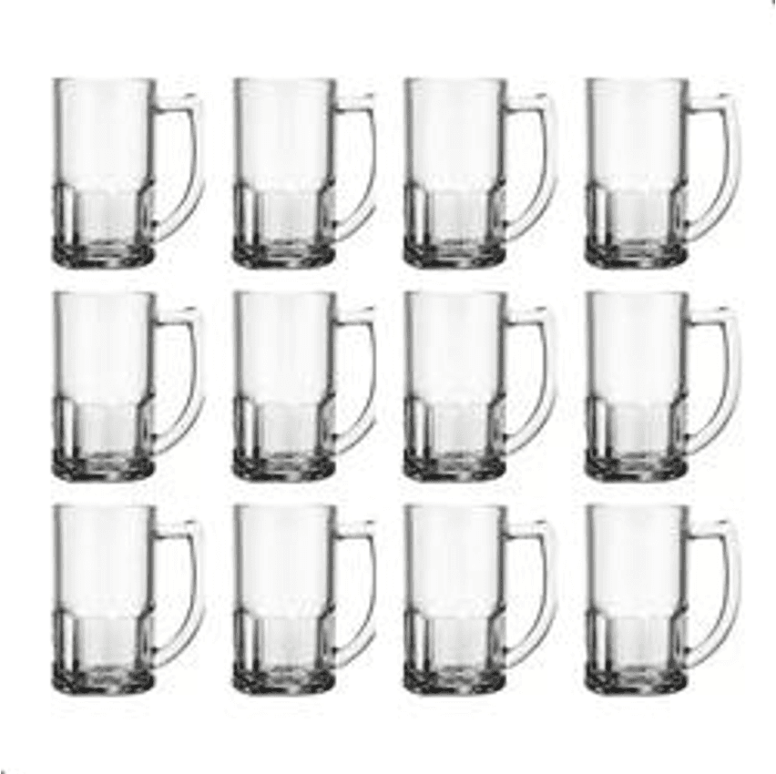 Kit Com 12 Canecas Chopp Vidro Copos Cerveja 320ml Cor Transparente Lisa