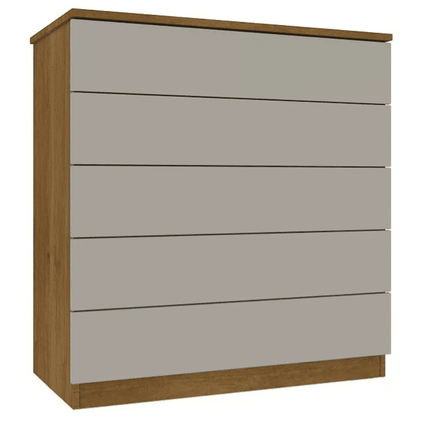 Cômoda 5 Gavetas Mdf Premium Tcil Cor Cinamomo/Off white
