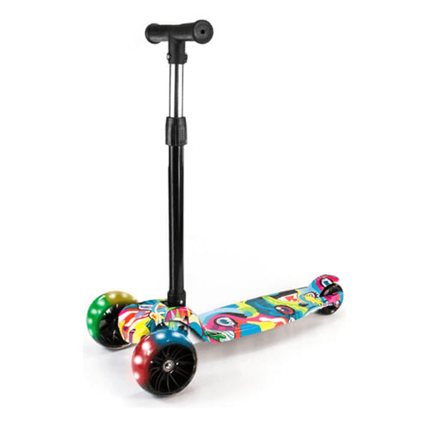 Patinete Infantil 3 Rodas Dobrável Com Led Conect Brinq BV0011