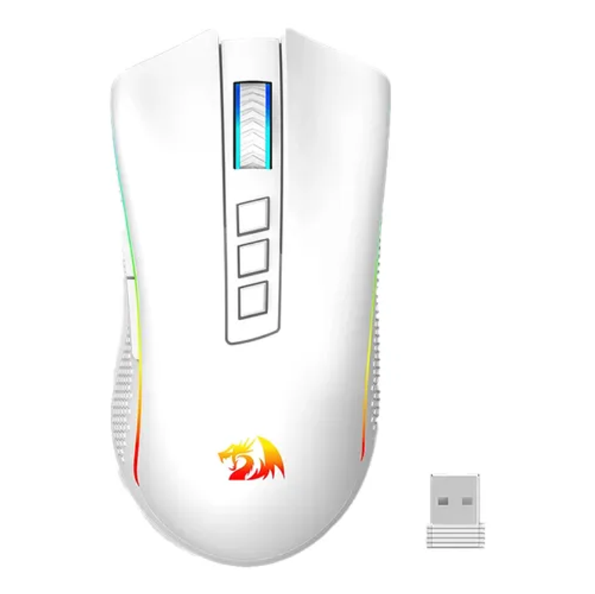 Mouse Gamer Redragon Cobra Pro Wt 8 Botões 16.000 Dpi Branco