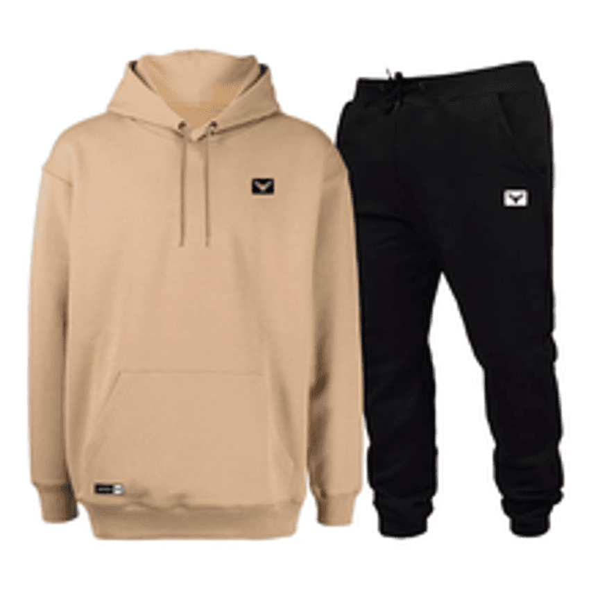 Conjunto De Frio Moletom Com Capuz Canguru Flanelado Preto