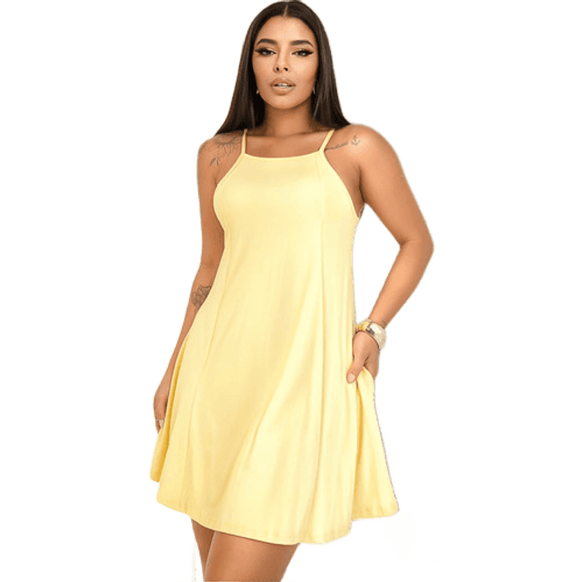 Vestidos Rodado Soltinho Bolso Confortável Alcinha Lindo