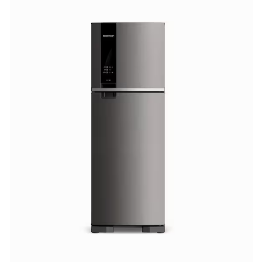 Geladeira Brastemp Frost Free Duplex 375 Litros Cor Inox Com Espaço Adapt - Brm45jk - 110v