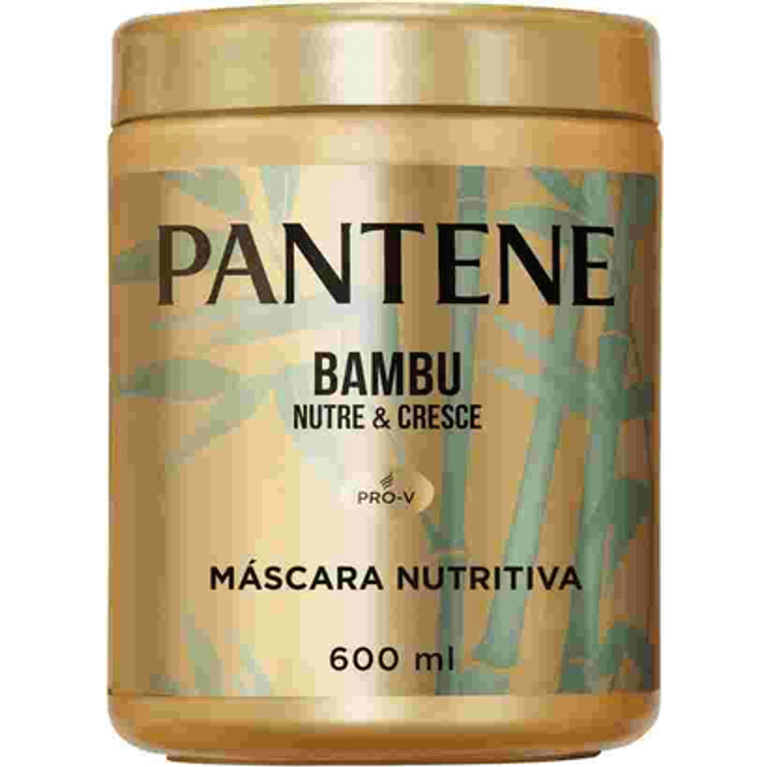 Pantene - Máscara Nutritiva Bambu Nutre E Cresce, Com Óleo Capilar De Rícino E Cafeína, Tratamento Capilar Reparador, 600 Ml