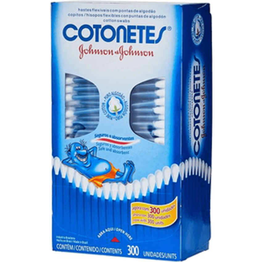 Cotonetes Hastes Flexíveis,300un