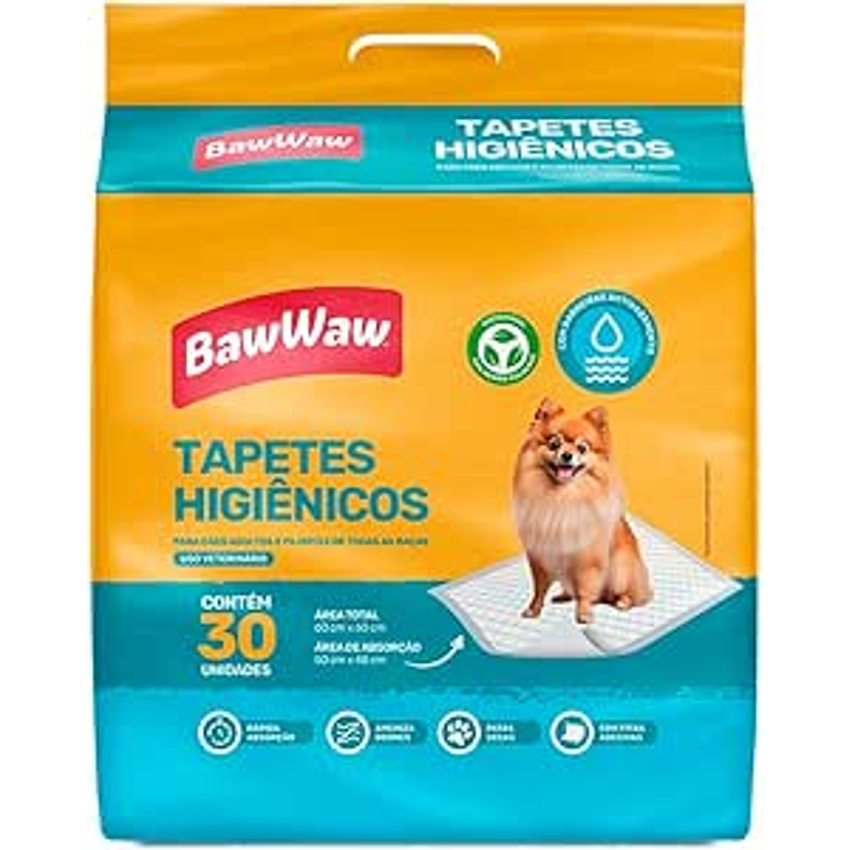 Baw Waw Tapetes Higiênicos Slim para cães 30 unidades