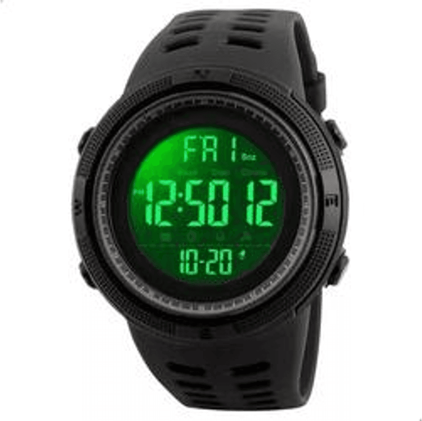 Relógio Masculino de Pulso Digital Led Alarme Preto Skmei 1251
