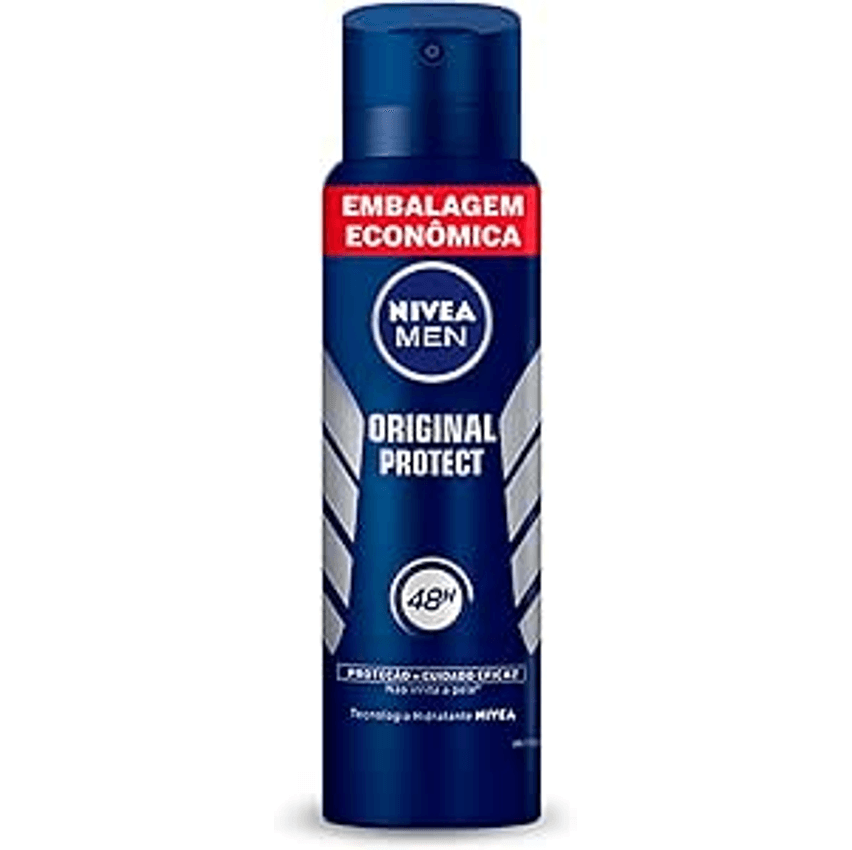 Nivea Men Desodorante Antitranspirante Aerossol Original Protect 200ml - Proteção Eficaz De 48 Horas Contra Suor E Mau Odor, Desenvolvido Especialmente Para Prevenir Irritações Na Pele