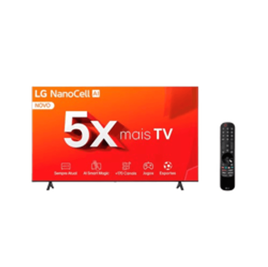 Smart Tv 4k 65" Lg Nanocell 65nano80t Com Processador A5 Ger7 Ai, Hub De Esportes, Alexa/chromecast Integrado, Webos 24 E Controle Smart Magic