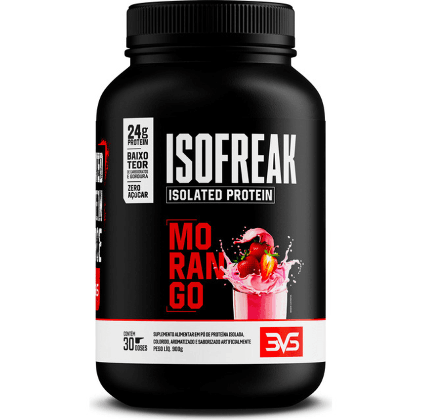 Whey Isolado Isofreak 900g Sabor: Morango - Fórmula Avançada Com 23g De Proteína Por Dose