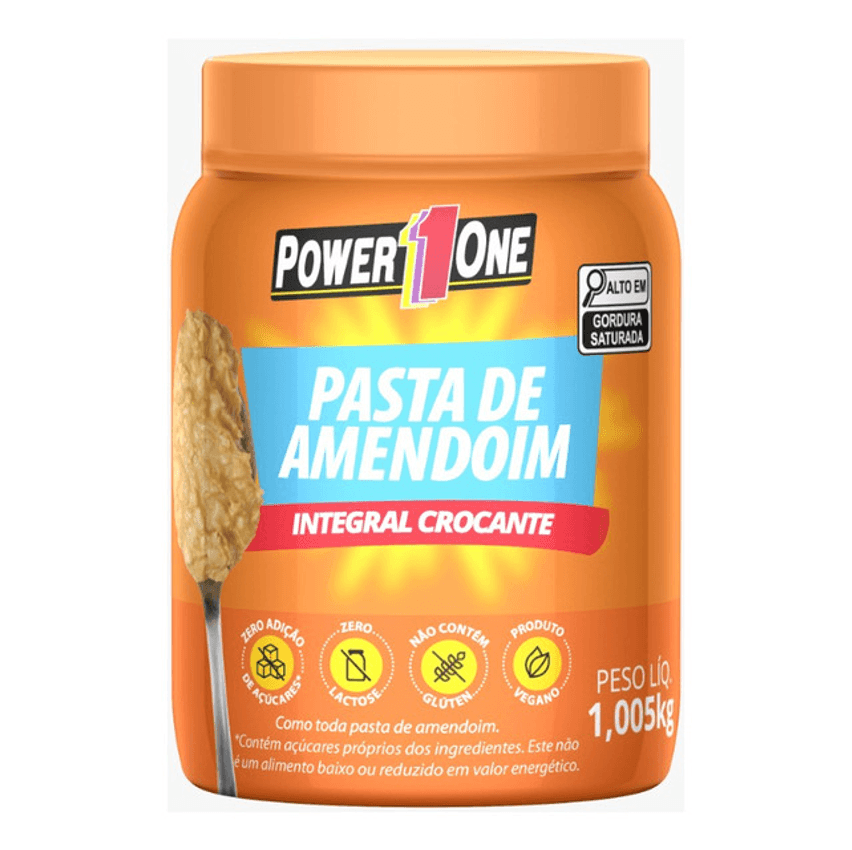 Pasta De Amendoim Crocante Integral Power 1 One Pote 1,005kg