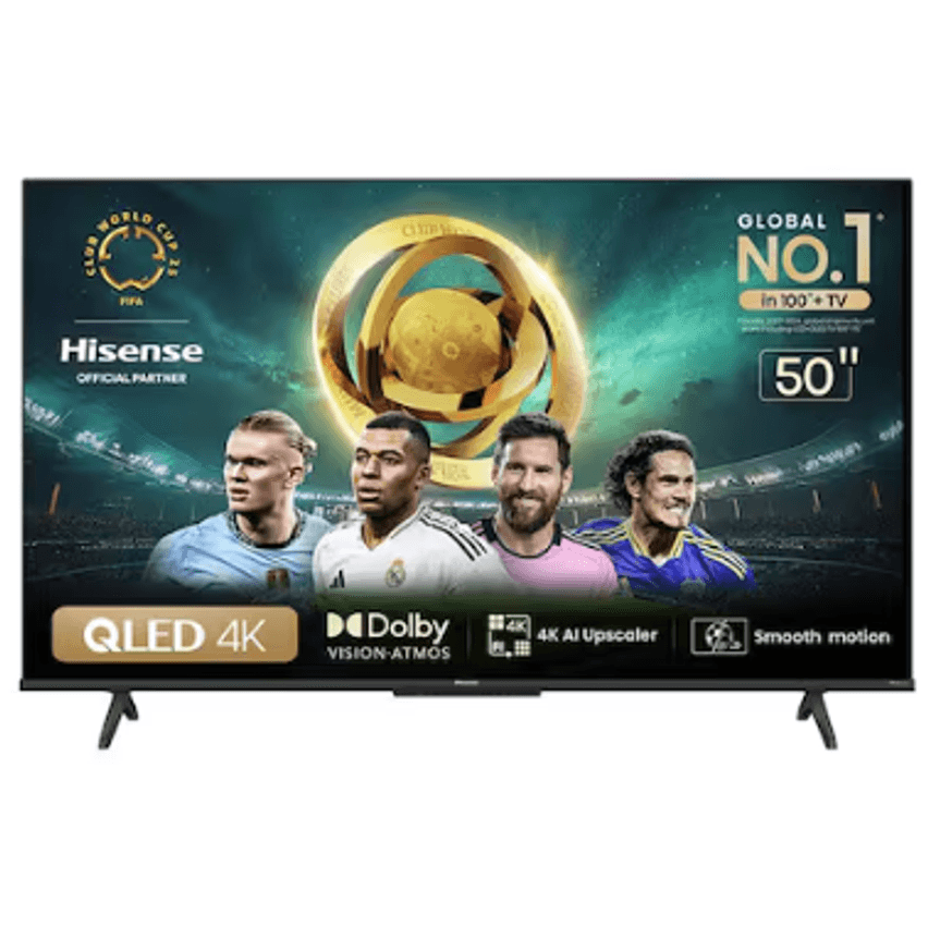 Smart TV 50" UHD 4K QLED Hisense 50Q6N Google TV com HDR10+, Dolby Atmos, Sports Mode, Game Mode Plus e Compatível com Alexa
