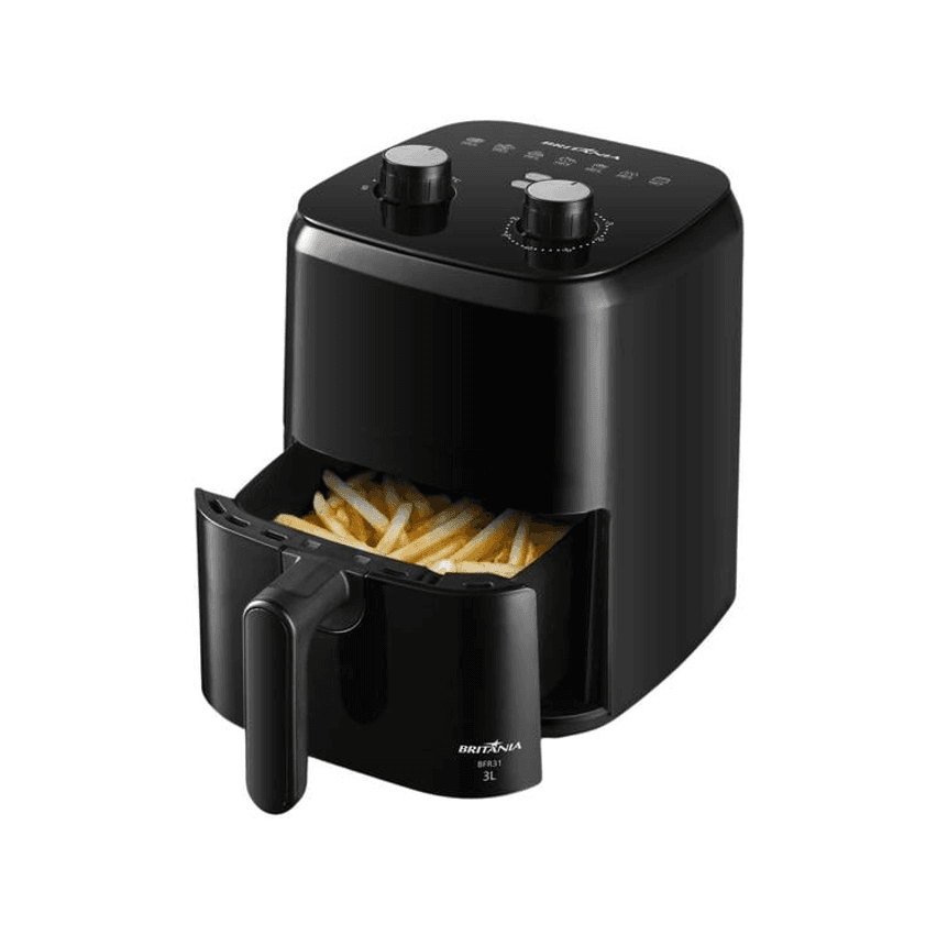 Fritadeira Elétrica sem Óleo/Air Fryer Britânia BFR31 Preto com Timer 3L
