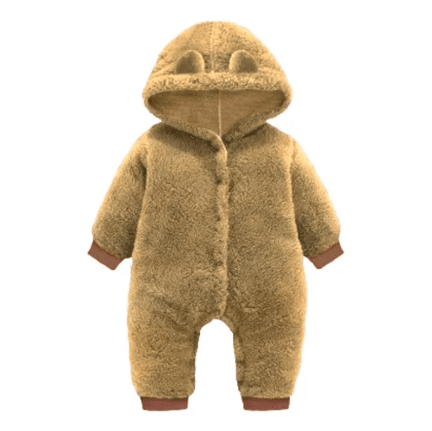 Roupa De Bebe Menino Menina Macacão Teddy Pelúcia Capuz Frio