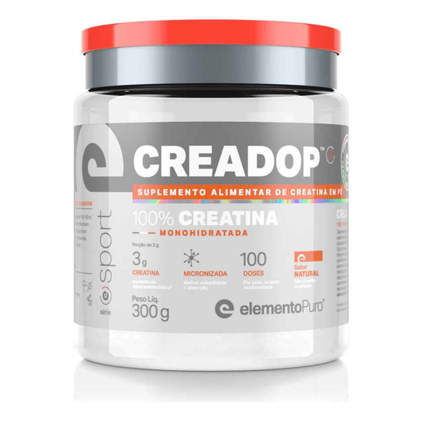 Creadop Sport Creatina Elemento Puro 100% Monoidratada 300g Sabor Neutro Pó
