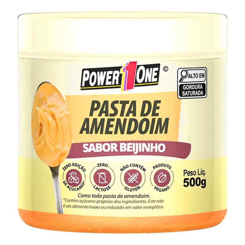 Pasta De Amendoim Sabor Beijinho Power1one 500g
