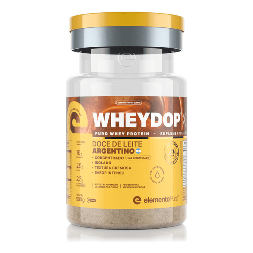Suplemento Em Pó Wheydop X Elemento Puro Whey Protein Concentrado E Isolado Pote 900g Sabor Doce De Leite Argentino