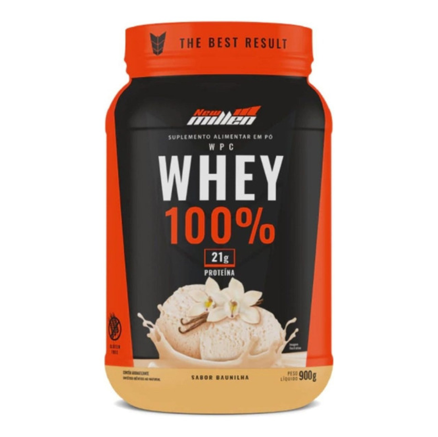 Whey Protein 100% Concentrado 900g - New Millen Baunilha