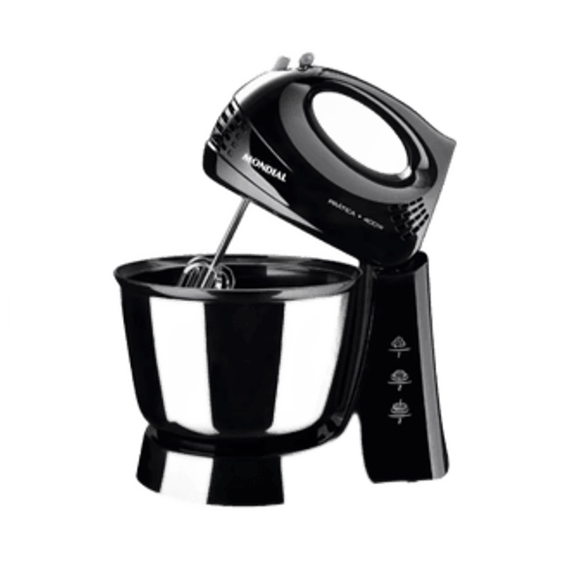 Batedeira Mondial Prática Black B-44 Com 3 Velocidades – Preta