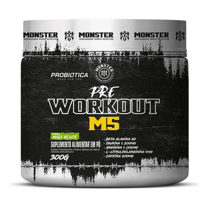 Pré Treino 300g Probiótica Sabor Maçã Verde Pré Work Out M5