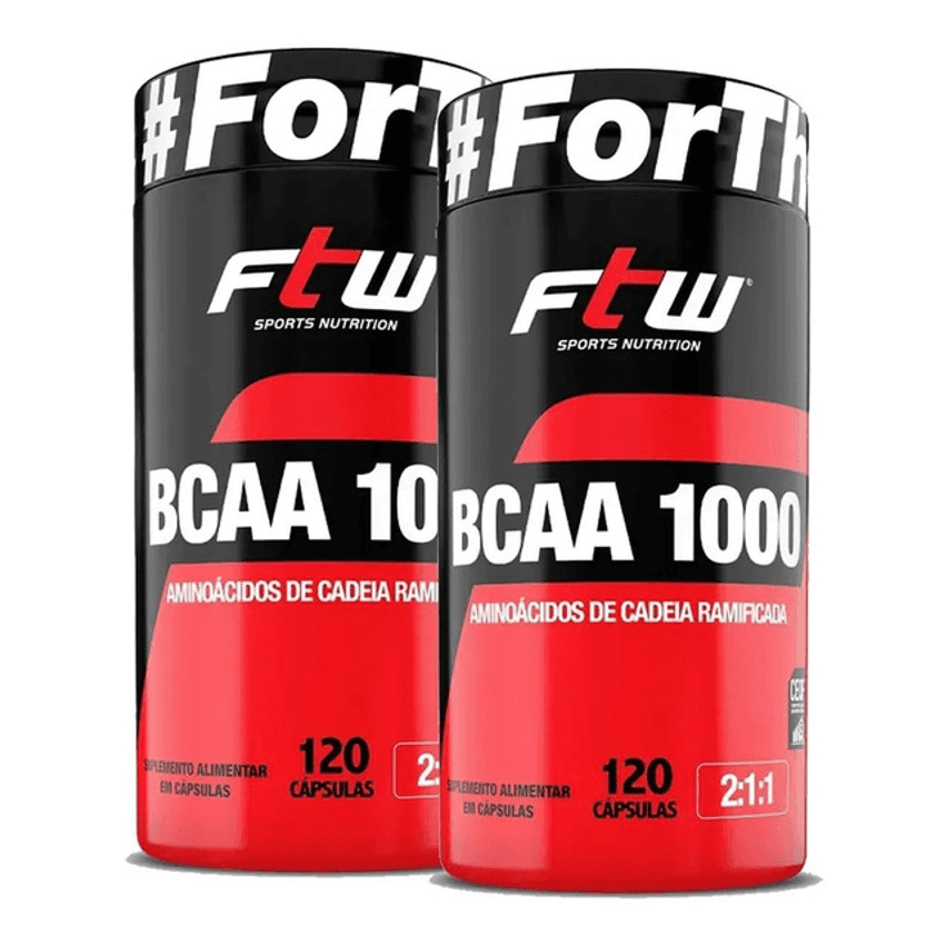 Kit 2x Bcaa 1000mg 120 Cápsulas - Ftw Sabor Sem Sabor