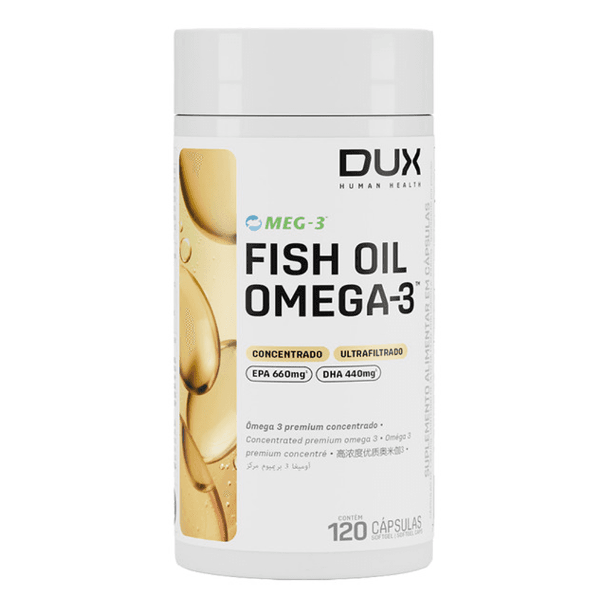 Fish Oil Ômega 3 Sem Sabor 120 Cápsulas  Dux Human Health