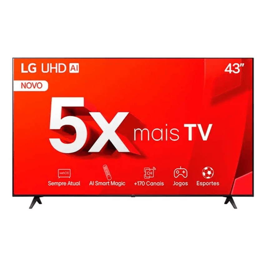Smart Tv De 43 LG Tu801c 43tu801c0sa Com Tela Led 4k 127/220v - Preto