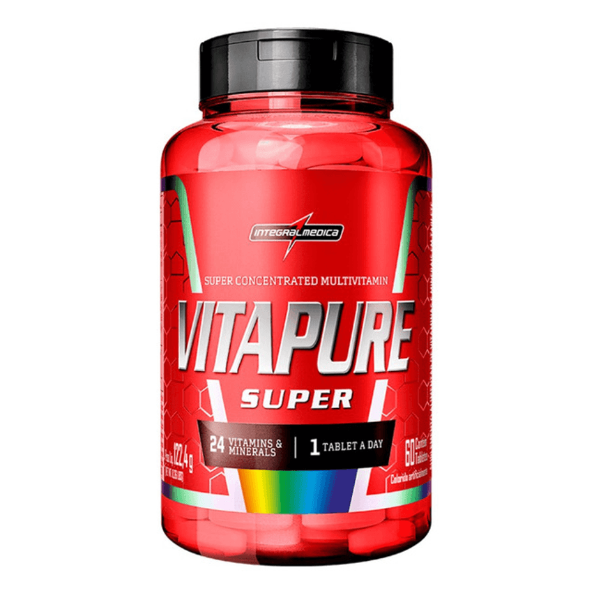 Multivitamínico Vita Pure Super  24 Nutrientes Essenciais, Alta Concentração  60 Tabletes  Integralmedica