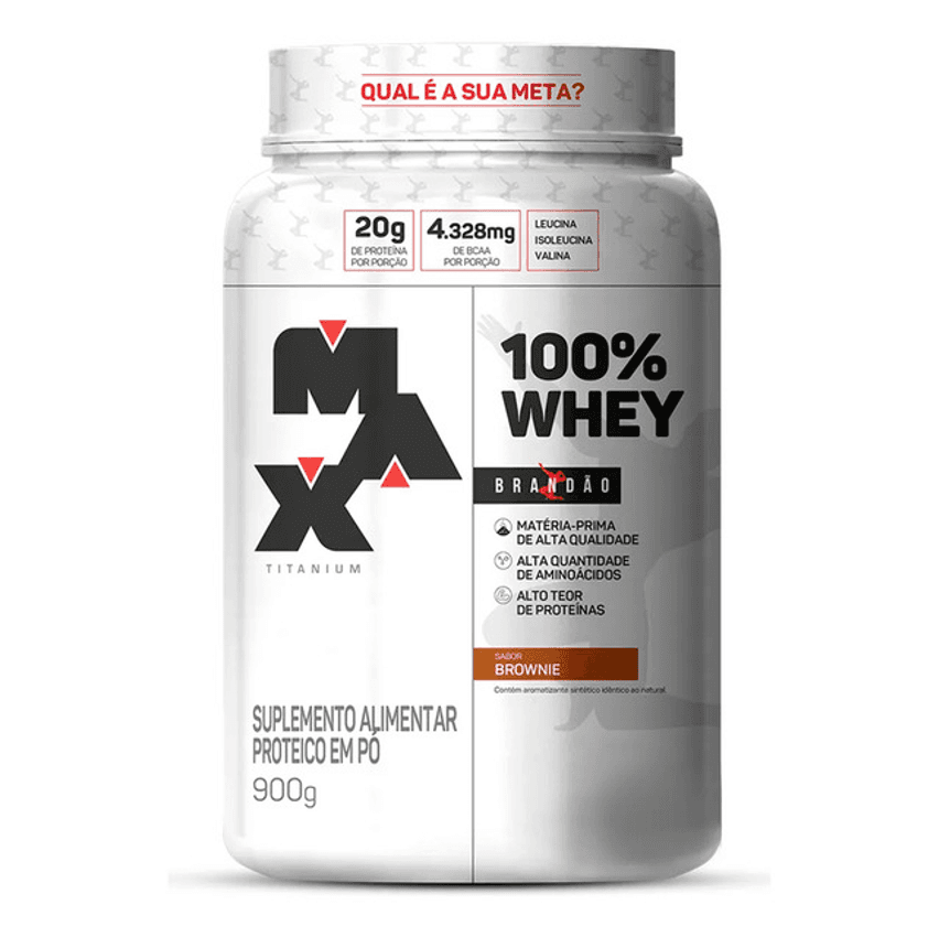 Whey 100% Concentrado 900gr Rafael Brandao - Max Titanium Sabor Brownie