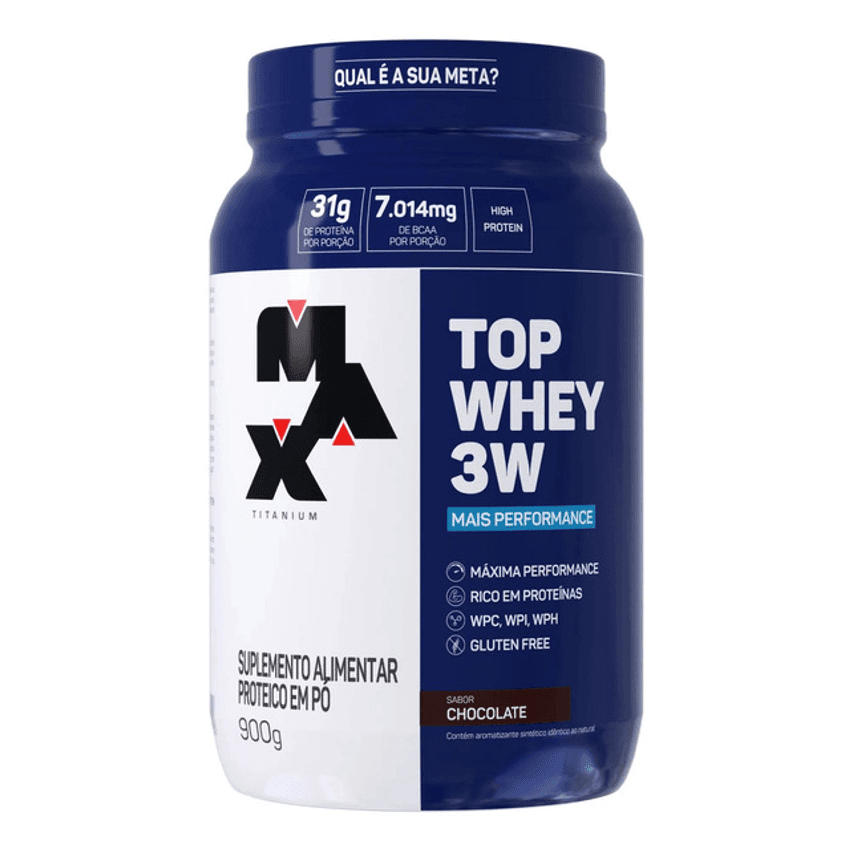 Whey Isolado Hidrolisado Concentrado Top Whey 3 W 900g Sabor Chocolate