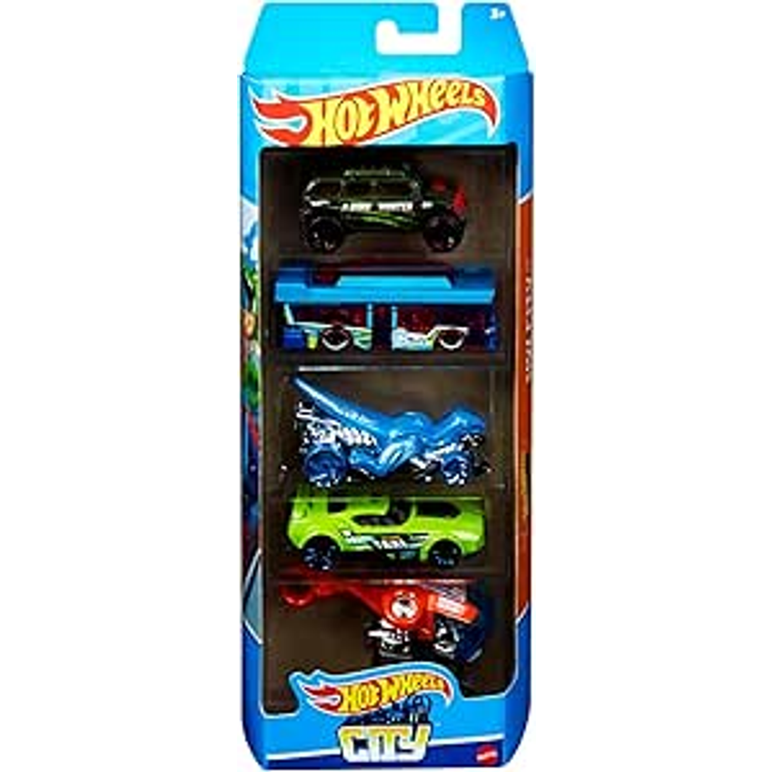 Hot Wheels Cartela De Carrinhos Com 5 Mattel - O Kit Cor Multicolor