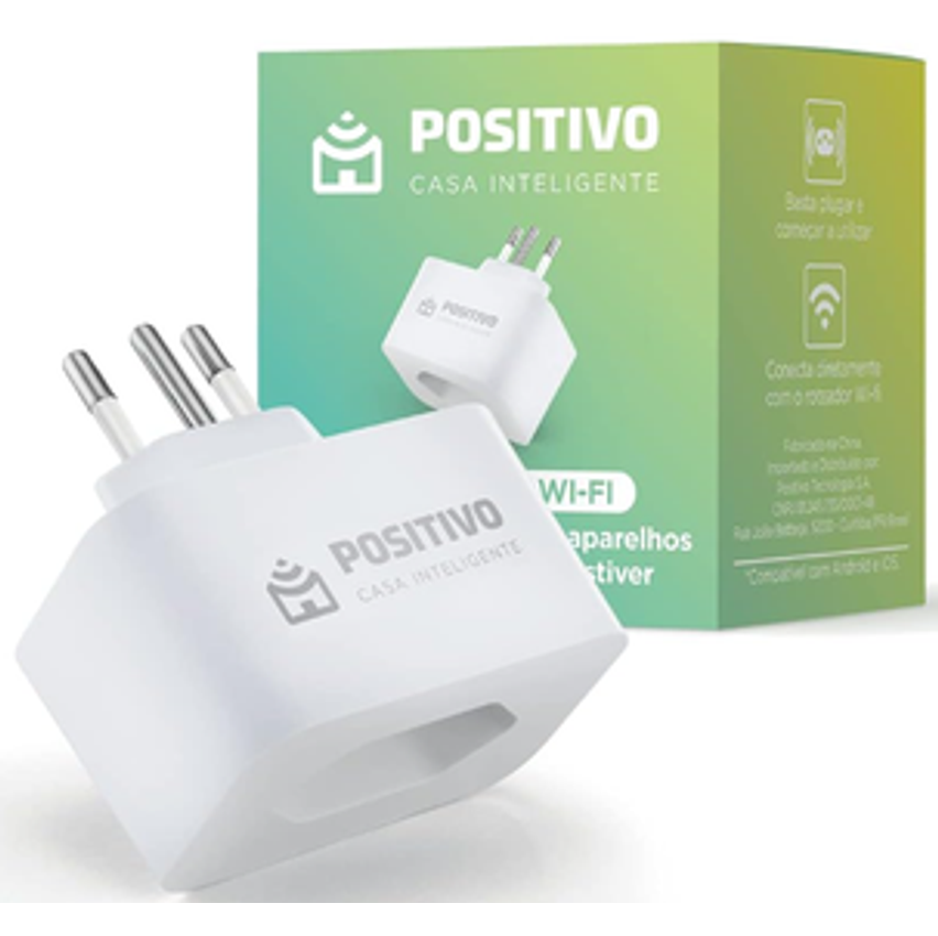Smart Plug Wifi 10A Com Alexa Cor Branco Positivo