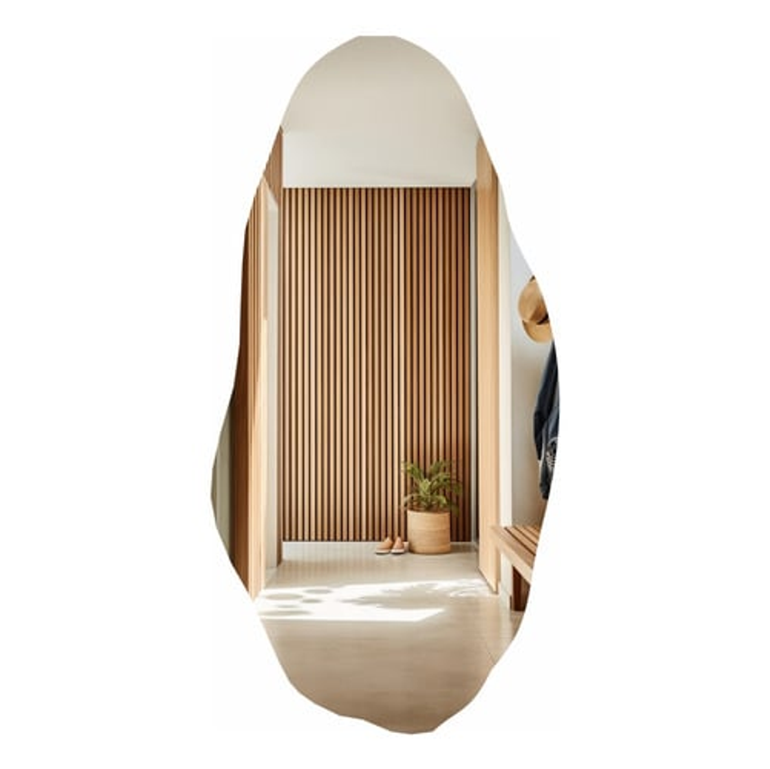 Espelho Grande Corpo Inteiro 115x60 Orgânico Luxo Decorativo